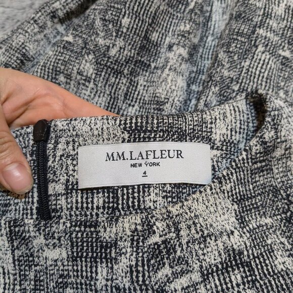 M.M. Lafleur White Black Etsuko Dress Size 4 Pockets - Picture 5 of 8